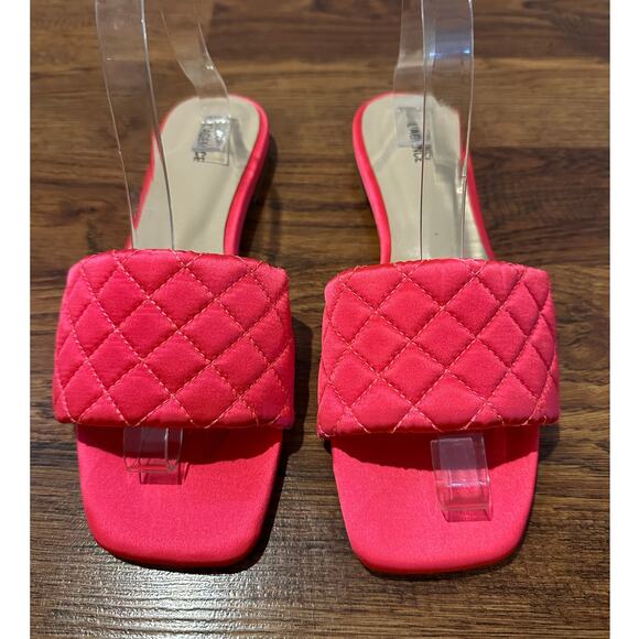 L'Agence Women's Aloise Quilted Satin Slide – Hot Pink – Size 9 – Lux Footwear - Picture 3 of 10